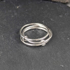 טבעת כסף 925 אלגנטית בעיצוב מודרני עם שלוש שכבות מחוברות