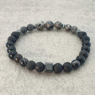 צמיד לגבר, צמיד אבני חן שחור , מתנה לגבר