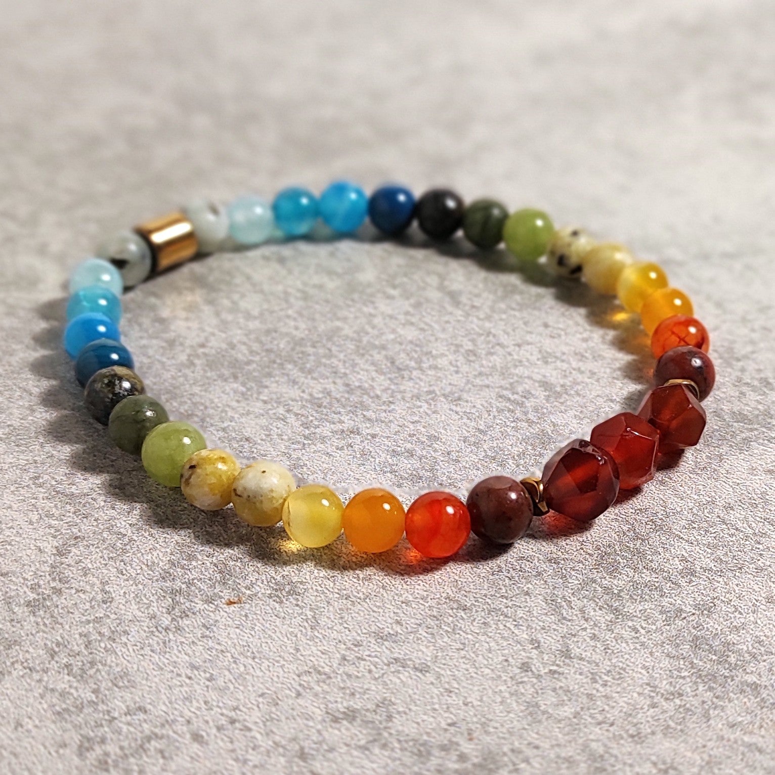 צמיד קרנליאן וצבעי קשת לשמחה, אנרגיות ומוטיבציה פנימית Soul Elements