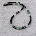 שרשרת לגברים עם אוונטורין ואגת שחורה