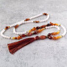 שרשרת קוורץ עם קרנליאן | Soul Elements Holistic Jewelry Studio