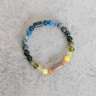 צמיד אבני חן אפטייט כחול וסאנסטון כתום לצמיחה רוחנית ושמחת חיים