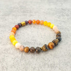 צמיד אבני חן חומות וצהובות לביטחון עצמי והערכה עצמית גארנט אבן שמש עין הנמר