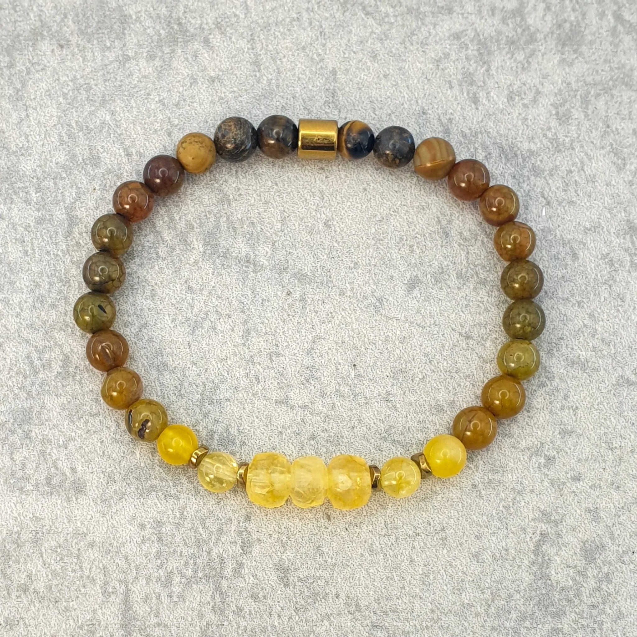 צמיד אבני חן סיטרין ועין הנמר לפרנסה, שפע כלכלי והגשמה | Soul Elements Holistic Jewelry Studio