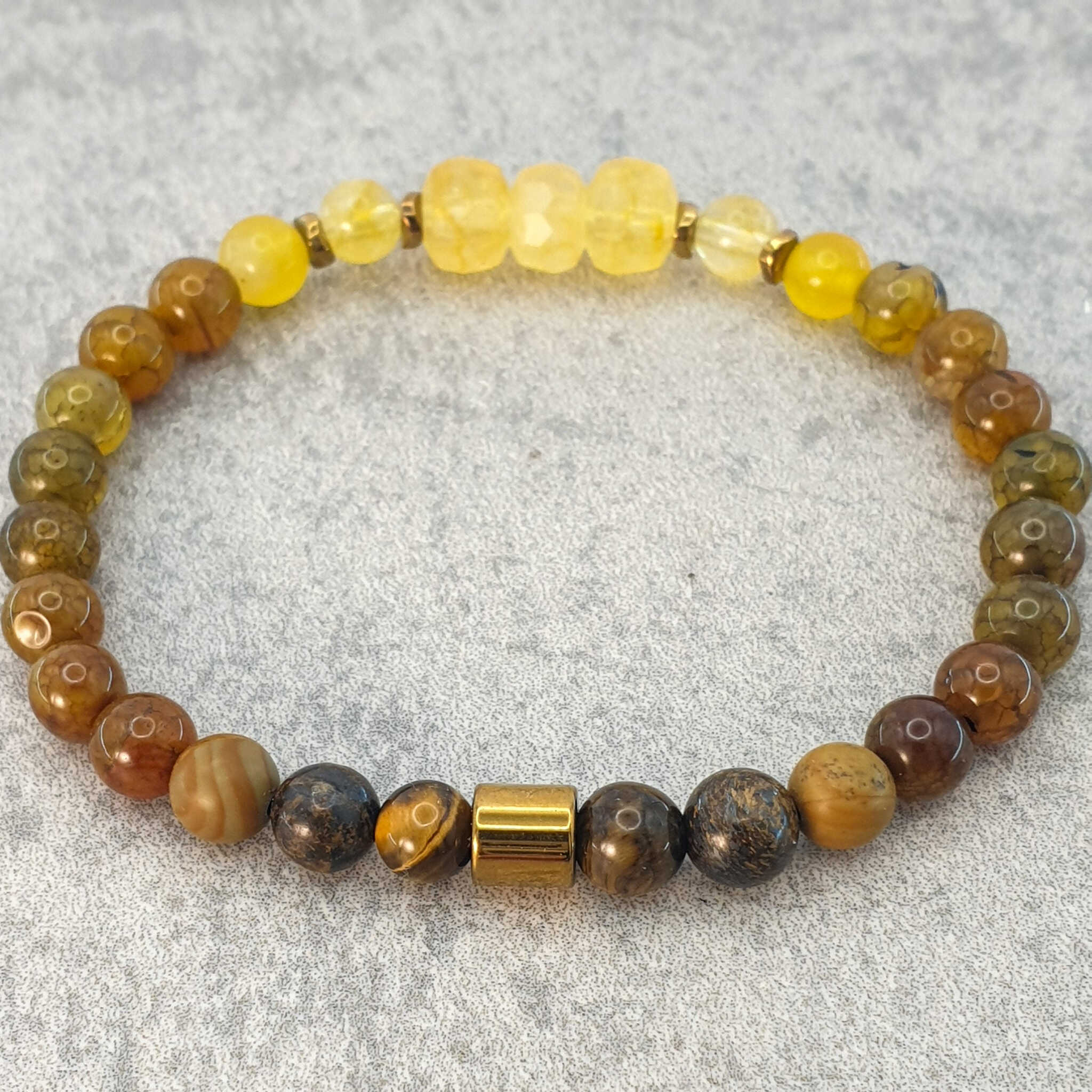 צמיד אבני חן סיטרין ועין הנמר לפרנסה, שפע כלכלי והגשמה, תכשיט אנרגטי צמיד סיטרין ועין הנמר לעסקים ושפע