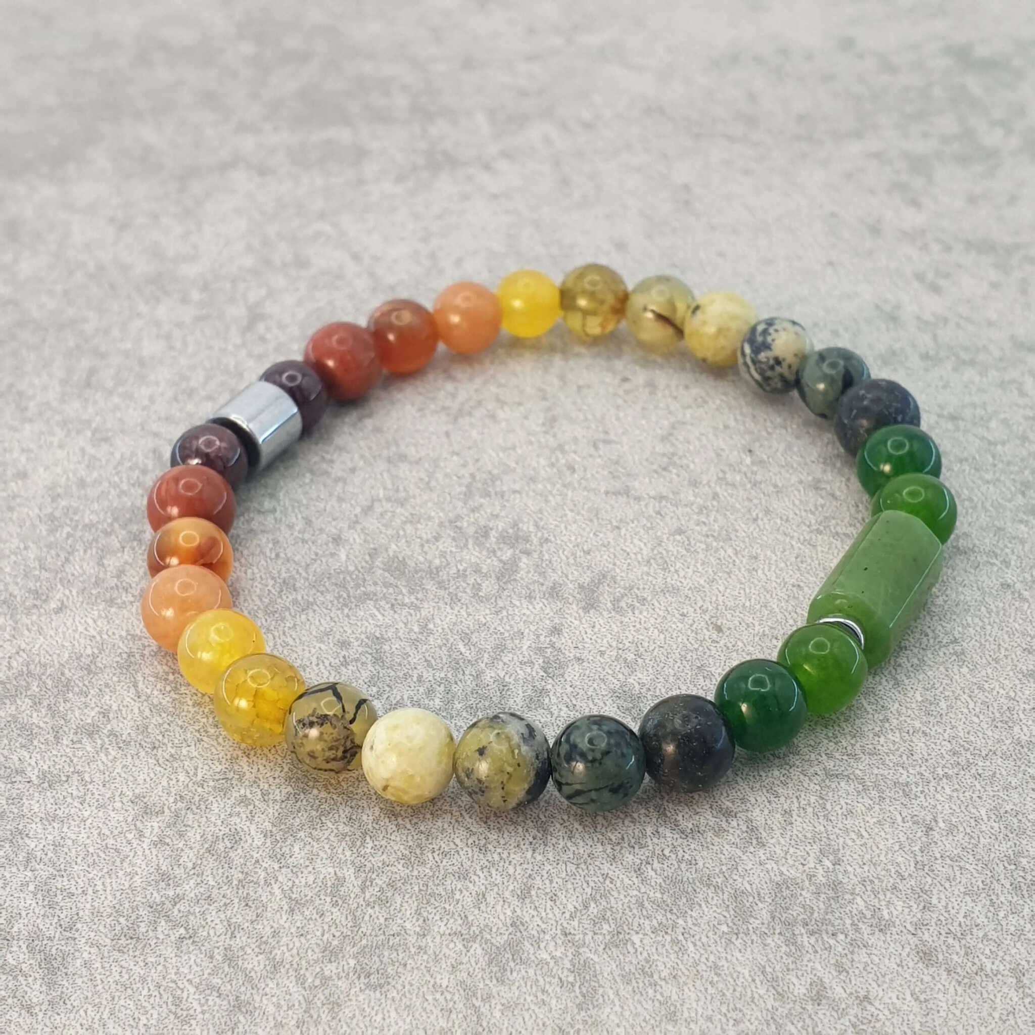 צמיד אנרגטי מאבני חן צבעוניות לחיזוק ביטחון עצמי ושפע