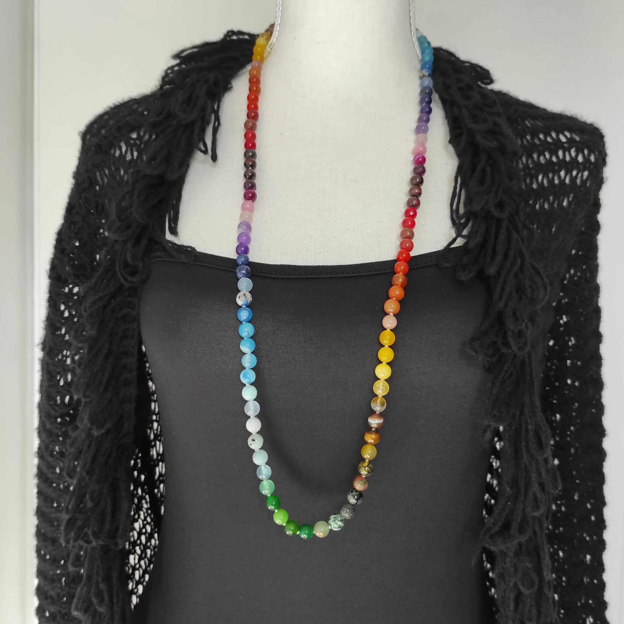 שרשרת אבני חן אינפיניטי 108 חרוזים קשורים משמעות החיים ללא סוף וללא התחלה לאנשים שמחפשים איזון בחיים