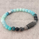 צמיד חרוזי אמזונייט ולברדורייט אלגנטי להעצמה והגשמה עצמית לרוחניים