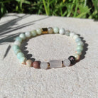 צמיד אבני חן בעבודת יד עם אבני חן המעודדות ביטחון עצמי וריפוי רגשי