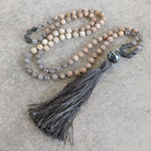 שרשרת מאלה בעבודת יד עם אבן השמש סאנסטון לשמחת חיים והגשמה