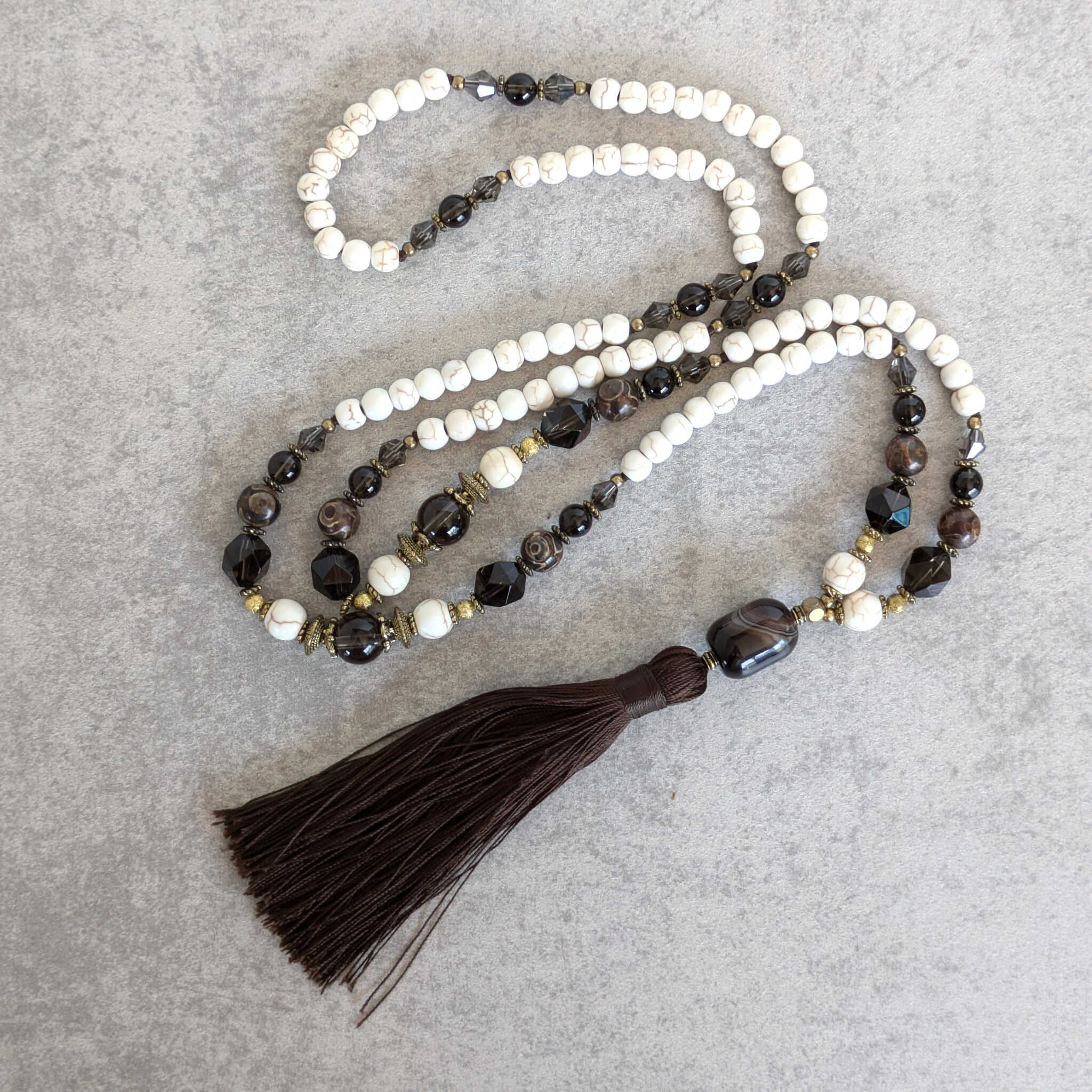 שרשרת אבני חן האולייט ואגת חומה לקבלת החלטות וחשיבה בהירה