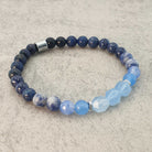 צמיד לאפיס לזולי וסודלייט גולמי אבני חן כחולות טבעיות לביטחון עצמי