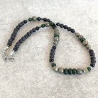 שרשרת מאלה אבן לבה שחורה ופיריט להגנה ושפע כלכלי