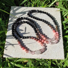 שרשרת מאלה רוז קוורץ ורוד ורודונייט לאהבה עצמית וריפוי רגשי