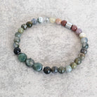 צמיד אבני חן טבעיות אגת הודי ירוק לריפוי והגנה, צמיד לגבר אבי חן