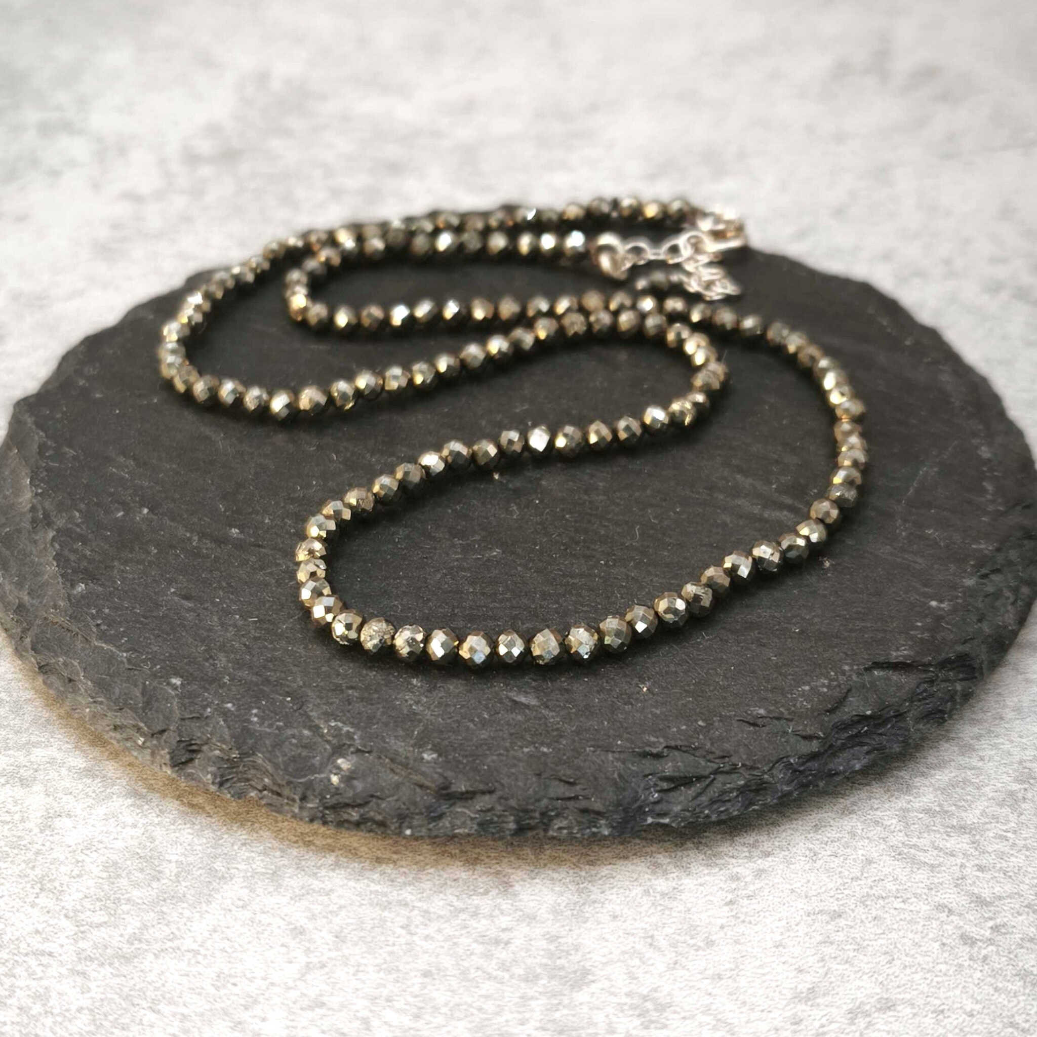 שרשרת פיריט עדינה שרשרת תכשיט אבני חן טבעיות Soul Elements