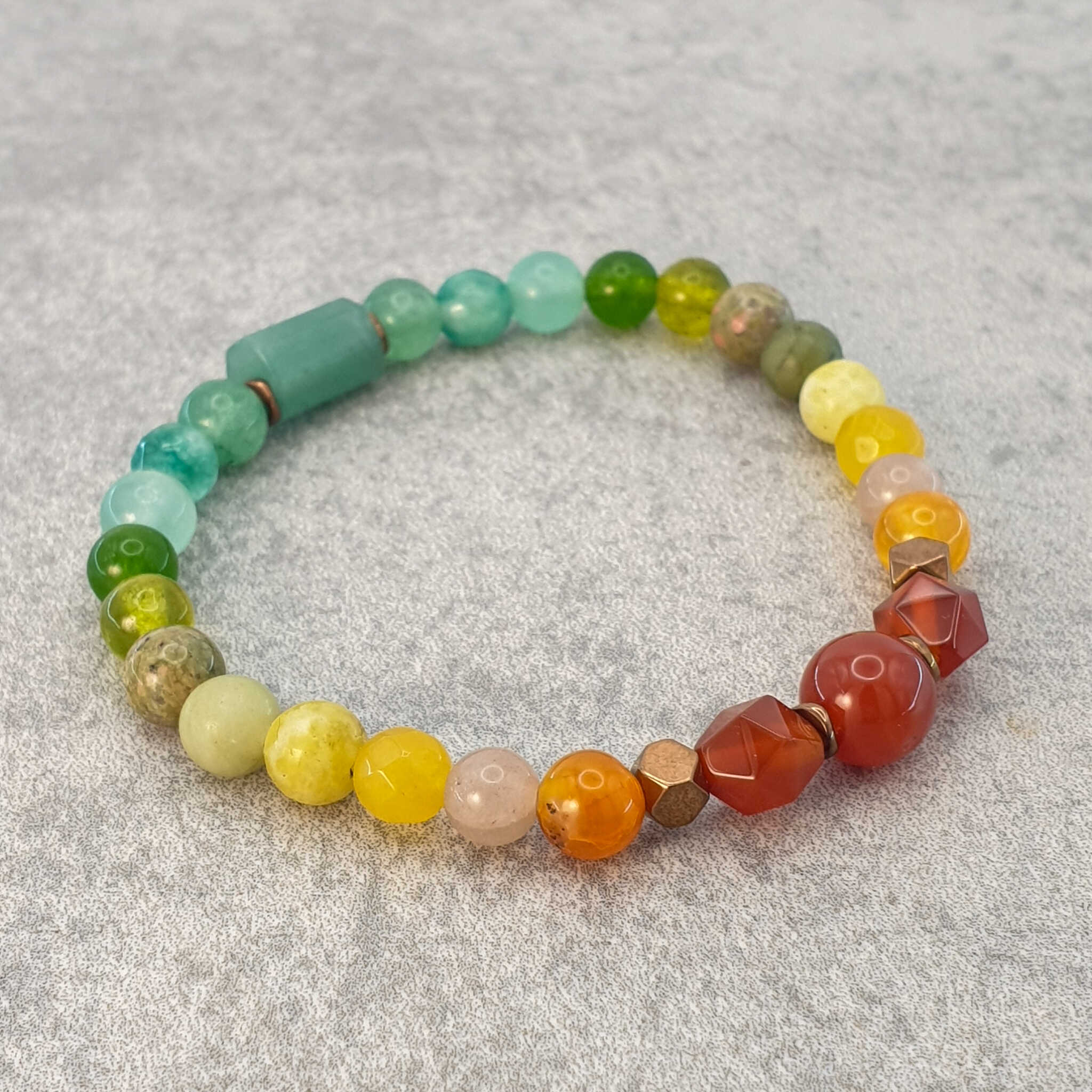 צמיד למצב רוח טוב, צמיד אבני חן טבעיות גולמיות למצב רוח טוב ואנרגיה חיובית