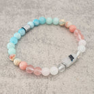 צמיד אבני חן טבעיות רוז קוורץ לרימר ואקוומרין להרגעה, צמיד הרגעה