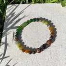 צמיד אנרגטי לצמיחה והתחדשות מתנה לאישה, סמוקי קוורץ ואגת ירוקה