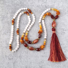 שרשרת קוורץ עם קרנליאן | Soul Elements Holistic Jewelry Studio