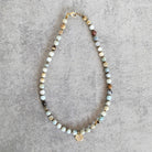 שרשרת אמזונייט טבעית עם תליון כוכב הצפון כסף 925 לאומץ ביטחון עצמי והכוונה פנימית