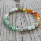 צמיד אוונטורין אמזונייט ואגת בגווני פסטל ירוק ותכלת לשלווה