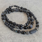 שרשרת מאלה שחורה עם טורמלין אגת והמטייט לחוזק פנימי והגנה