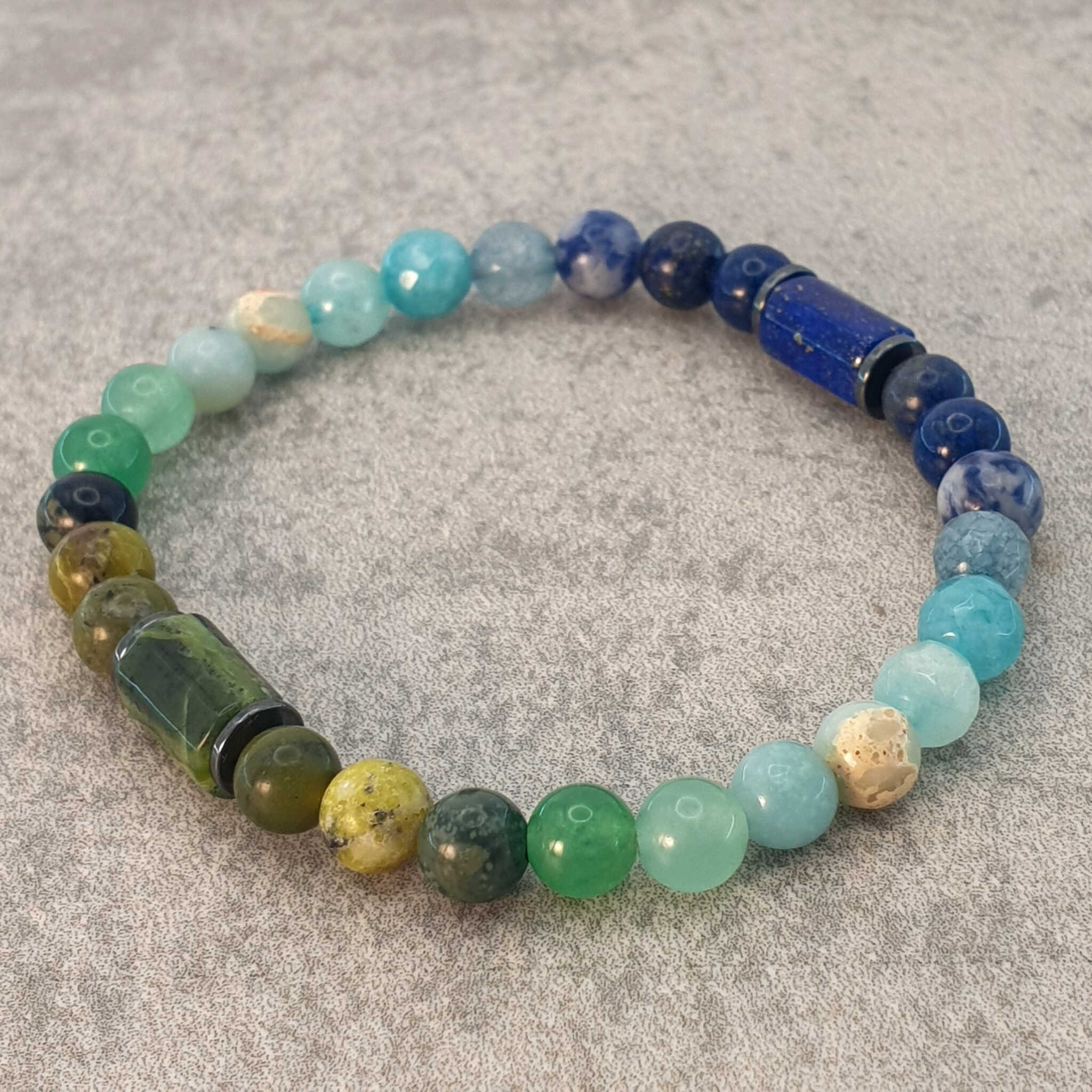 תכשיט אנרגטי צמיד לאפיס לזולי כחול ג'ייד קנדי לאומץ, צמיד לאומץ לב