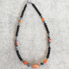 צ'וקר אגת שחורה וקרנליאן כתום לעוצמה פנימית והגנה רוחנית