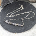 שרשרת כסף 925 עדינה עם אבן איולייט סגולה לאינטואיציה וחיבור פנימי