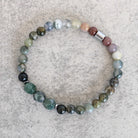 צמיד קריסטלים אגת הודי לגבר ולאישה להגנה אנרגטית, אבן לצמיחה