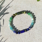 צמיד קריסטלים טבעיים לאפיס לזולי ג'ייד אקוומרין להרמוניה רגשית, תכשיט לאומץ אישי