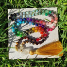 שרשרת מאלה ארוכה עם חרוזי אבני חן וסיטרין לשפע והצלחה