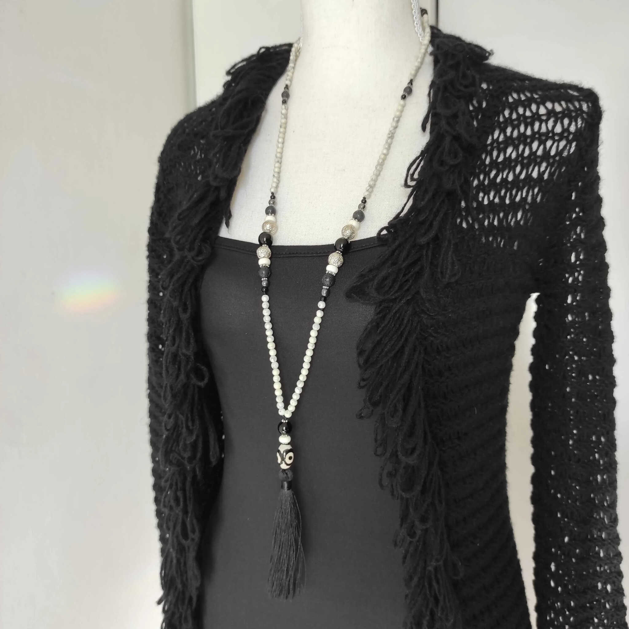 שרשרת אבני חן ארוכה סגנון מאלה הגנה שלווה פנימית Soul Elements