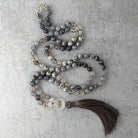 שרשרת מאלה ארוכה עם קוורץ וג'ספר לרעיונות חדשים ובהירות