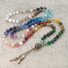שרשרת לצמיחה, שרשרת מאלה 108 חרוזים צבעוניים עם דזי אגת לצמיחה אישית והרמוניה