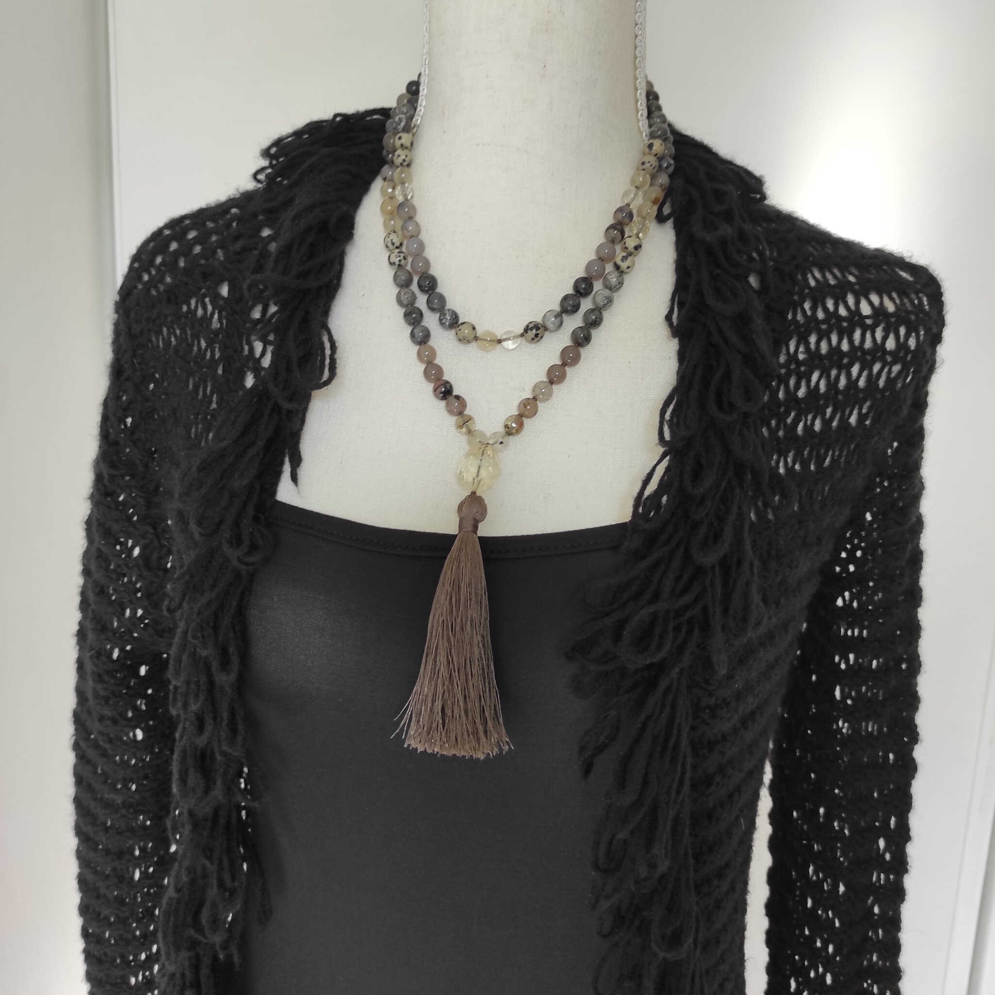 שרשרת מאלה עם קוורץ ולרוויקייט לשיפור ריכוז ויכולות מנטליות