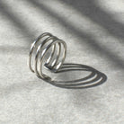 טבעת כסף סטרלינג עיצוב מינימליסטי שלוש קשתות פתוחות