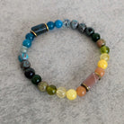 צמיד אבני חן טבעיות אפטייט וסאנסטון לאופטימיות ואושר פנימי
