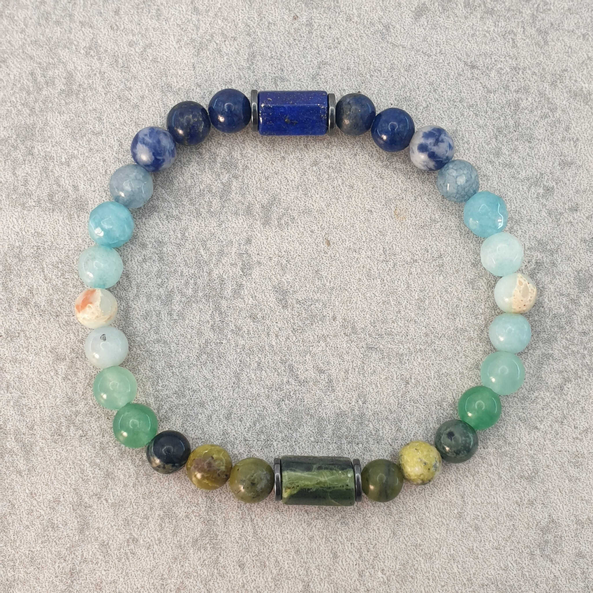 צמיד ריפוי אבני חן לאפיס לזולי ג'ייד ואבן שושן לביטחון, צמיד להצלחה