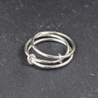 טבעת כסף סטרלינג 925 מעוצבת משלוש טבעות מחוברות בעיצוב מינימליסטי