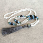 שרשרת קריסטלים לבנים קוורץ חלבי למדיטציה וצלילות מחשבה