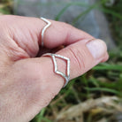 פרטי טבעת Wishbone מכסף 925 בעיצוב מתעקל כלפי מעלה לסמל תקווה משאלות ומזל טוב תכשיט עדין בעבודת יד